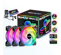 Lot de 1 à 10 ventilateurs BRAINZAP 120 mm LED A-RGB/RGB Silent Case avec boîtier de contrôleur MSI Aura Asus Gigabyte Coolmoon (3 ventilateurs + contrôleur)