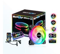 Lot de 1 à 10 ventilateurs BRAINZAP 120 mm LED A-RGB/RVB Silent avec boîtier de contrôleur MSI Aura Asus Gigabyte Coolmoon (1 ventilateur + contrôleur)