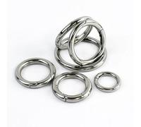 Lot de 1 à 5 anneaux à ressort en acier inoxydable - Porte-clés - Mousqueton de sac - Boucle de connexion - Accessoires de matériel de bricolage (argent, 3 pièces, 4 x 26 mm)