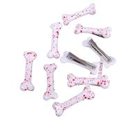 Lot de 1 à 6 épingles à cheveux noires et blanches en forme d'os pour femme Sweet Gril Y2K - Jolies barrettes à cheveux - Serre-tête amusant et vif - Os de chien - Épingles à clip latérales (Blanc-02