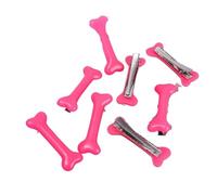 Lot de 1 à 6 épingles à cheveux noires et blanches en forme d'os pour femme Sweet Gril Y2K - Jolies barrettes à cheveux - Serre-tête amusant et vif - Os de chien - Épingles à clip latérales (rose, 4