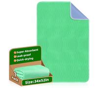 Lot de 1 alèse lavable et imperméable pour incontinence (86,4 x 132,1 cm) : très forte absorption, séchage rapide, réutilisable, pour enfants, bébés, adultes, personnes âgées et animaux domestiques