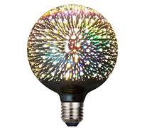 Lot de 1 ampoule LED Edison vintage, G125 3 W, ampoule à filament 3D coloré, 300 lumens, 2700 K (blanc chaud), ampoule décorative, culot moyen E27 (G125)