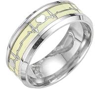 Lot de 1 anneaux pour les couples, à la mode Lumineux Coeur Électrocardiogramme Anneau En Acier Inoxydable Femmes Hommes Glow in the Dark Anneau de Promesse Déclaration Éternelle Mariage Band Bijoux