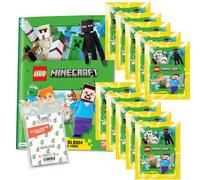 Lot de 1 autocollant à collectionner Lego Minecraft Adventure Mode - Série 1 - 1 album + 10 sachets + pochettes exclusives Collect-it