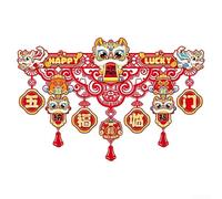 Lot de 1 autocollant pour porte du Nouvel An chinois, décoration murale non tissée rouge pour décoration d'intérieur festive, application facile à décoller et à coller, décoration de vacances vive (A)