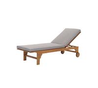 Bain De Soleil Hwc-N48, Bain De Soleil De Jardin Relax Chaise Longue, Bois Massif Acacia Certifié Mvg Coussin Gris Gris