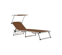Lot de 1 bain de soleil GENERIQUE marron en acier L. 186 cm H. 25.5 cm non empilable pliable