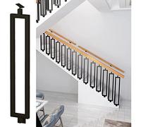 Lot de 1 balustre réglable en métal pour escalier, rectangulaire, creux simple, 35 à 120 cm, utilisation en intérieur/extérieur, noir, 100 cm