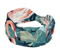 Lot de 1 bandeau élastique antidérapant pour femme, bandeau en tissu doux pour entraînement, yoga, accessoires pour cheveux, rose flamant rose 521
