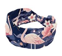 Lot de 1 bandeau élastique antidérapant pour femme, bandeau en tissu doux pour entraînement, yoga, accessoires pour cheveux, rose flamant rose 545
