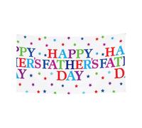 Lot de 1 bannière avec inscription « Stars And Happy Fathers Day » pour Halloween, décoration d'intérieur et d'extérieur, résistante aux UV avec trous métalliques