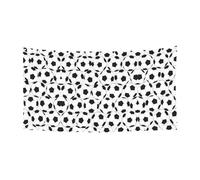 Lot de 1 bannière de décoration festive en noir et blanc avec motif ballon de football, panneau pour célébrations, facile à accrocher avec des cordes