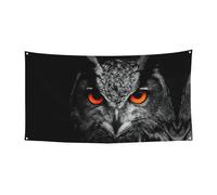 Lot de 1 bannière décorative avec motif yeux de chouette pour Halloween, facile à accrocher avec des cordes