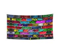 Lot de 1 bannière décorative colorée avec impression brique pour Halloween, facile à accrocher avec des cordes