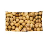 Lot de 1 bannière décorative en métal avec motif pommes de terre pour intérieur ou extérieur