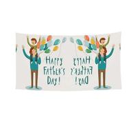 Lot de 1 bannière « Happy Fathers Day By Son » pour Halloween, décoration intérieure ou extérieure, résistante aux UV avec trous métalliques
