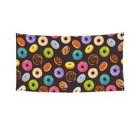Lot de 1 bannière « Ring Bread with Jam Printing » pour Halloween, décoration intérieure ou extérieure, résistante aux UV avec trous métalliques