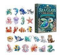 Lot de 1 boîte de pendentifs de Noël en acrylique 2D avec compte à rebours | Figurines mignonnes de créature, décoration à suspendre, affichage saisonnier festif pour chambre à coucher, bureau, arbre