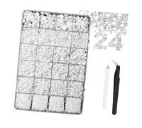 Lot de 1 boîte de strass en résine à dos plat pour ongles 3 à 6 mm