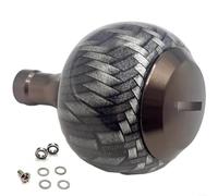 Lot de 1 bouton de moulinet de pêche en alliage d'aluminium de 50 mm pour moulinets Daiwa S Baitcasting, bateau d'eau douce et salée pour kayak, bar, truite, rouge (marron)