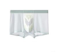 Lot de 1 boxer pour homme en soie glacée sans couture avec pochette en forme de U et short respirant pour homme (taille L, vert)