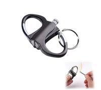 Lot de 1 briquet à infini, porte-clés étanche, allume-feu d'urgence, porte-clés en métal, bâton étanche illimité (noir, 1 pièce)