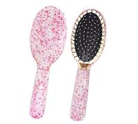 Lot de 1 brosse à cheveux démêlante avec strass et coussin d'air pour femme - Rose - 2 ronds