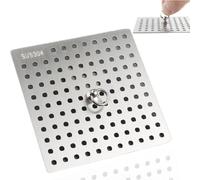 Lot de 1 cache-vidange en acier inoxydable 304 avec anneau de poignée, protecteur de canalisation, couvercle tourbillonnant, 1 pièce (14 x 14 cm)