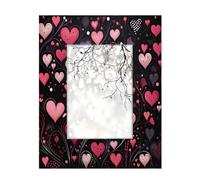 Lot de 1 cadre photo 12,7 x 17,8 cm pour décoration murale et de table, pour la Saint-Valentin, avec élément d'amour rouge, cadre photo vertical ou horizontal en bois