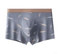 Lot de 1 caleçon boxeur pour homme sans couture respirant avec imprimé plumes, fin et confortable, pour toutes les saisons, taille moyenne (3XL, vert)