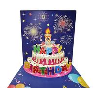 Lot de 1 carte d'anniversaire pop-up 3D, lumière LED chaude, gâteau d'anniversaire, carte postale, carte de vœux pop-up découpée au laser, idéale pour maman, épouse, sœur, garçon, fille, amis