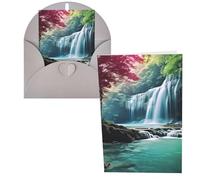 Lot de 1 carte de remerciement avec enveloppes, paysage naturel cascade de 10,2 x 15,2 cm, carte de vœux pour notes personnalisées, cartes formelles pour toutes les occasions, adaptées pour les