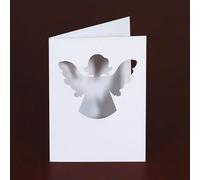 Lot de 1 carte passe-partout blanche DIN A6 - Motif : ange