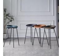 Lot de 1 chaise de bar pour îlot de cuisine, tabouret de bar en fer à dossier bas avec sièges rembourrés et cadres en métal noir - Design élégant