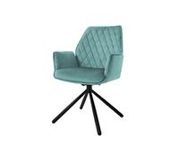 ML-Design Chaise de Salle à Manger Vert Turc, en Velours, Pivotante, avec Accoudoirs et Dossier, Assise Rembourrée, Pieds Métalliques, Fauteuil Moderne, Ergonomique, Chaise de Cuisine, Lounge, Salon