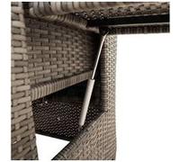vidaXL Chaise de jardin inclinable avec table d'appoint – gris polyrotin