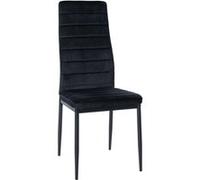 CLP Chaise de Salle à Manger Mayfair I Chaise de Cuisine avec piètement à Quatre Pieds, Couleur:Noir, Matériel:Velours