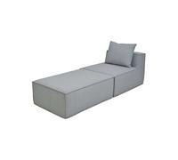 Chaise longue/accessoires pour canapé HWC-O54, fauteuil ottomane récamière, tissu/textile (300 g/m²) 63 x 75 x 194 cm gris clair