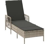 Vidaxl Chaise Longue Gris Clair Rotin Pe 157 X 55 X 92 Cm Pliable