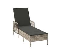 Vidaxl Chaise Longue Gris Clair Rotin Pe 157 X 55 X 92 Cm Pliable