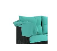 vidaXL Chaise longue avec auvent et coussins, dossier, housse – Noir résine tressée