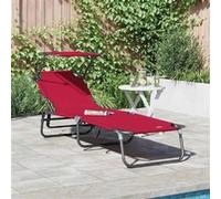 Lot de 1 chaise longue GENERIQUE H. 81 cm en acier L. 56 cm pliable