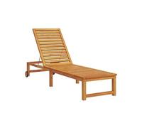 Lot de 1 chaise longue GENERIQUE L. 60 cm marron H. 89 cm en bois massif pliable