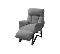 ML-Design Fauteuil Relax Gris en Lin, Structure d'acier, Dossier Repose-Pied et Accoudoirs Réglables, Siège Inclinable Rembourré, Coussins Confortables, Chaise Longue Lecture avec Poches Latérales