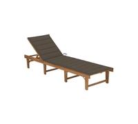 Bois d'Acacia Solide Chaise Longue Pliable avec Coussin Extérieur vidaXL