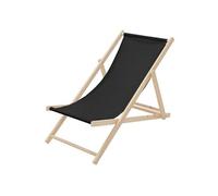 Lot de 1 chaise longue GENERIQUE noir L. 117 cm H. 83 cm en bois pliable
