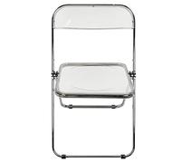 Lot de 1 chaises de salle à manger, pliantes, empilables, en acrylique, avec structure en métal, chaises de salle à manger modernes, confortables (transparent)