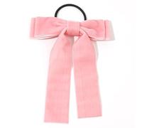 Lot de 1 chouchou à cheveux avec nœud papillon - Accessoire de cheveux tendance - Pour femme - Épais et fin - Bouclés - Pour mariage et anniversaire - Rose