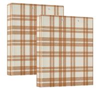 Lot de 1 classeur à carreaux crème avec porte-bloc de 3,8 cm - Fournitures de papeterie à couverture rigide